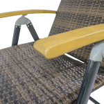 Bain de soleil transat pliable - design colonial - dossier inclinable 4 positions roulettes - matelas ...
