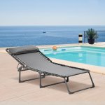 Bain de soleil transat pliable dossier inclinable multi - positions têtière fournie métal Époxy textilène ... Bain de soleil transat pliable dossier inclinable multi - positions têtière fournie métal Époxy textilène ...