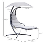 Bain de soleil transat suspendu avec pare - soleil et matelas design contemporain 190l x 115l x 190h ... Bain de soleil transat suspendu avec pare - soleil et matelas design contemporain 190l x 115l x 190h ...