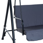 Balancelle de jardin 3 places toit inclinaison rglable coussins assise et dossier 1, 72l x 1, 1l x 1, ...