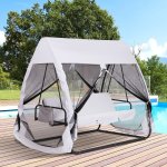 Balancelle de jardin convertible 3 places grand confort : matelas assise dossier, moustiquaire intgrale ...