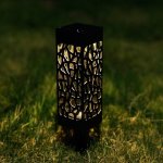 Balise solaire style oriental organic noir plastique h28cm