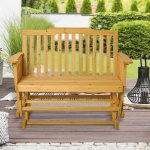 Banc  bascule de jardin 2 places style rural chic bois massif sapin pr - huil
