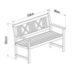 Banc de jardin 120cm en bois exotique eucalyptus fsc - 120 x 60 x 90 cm Banc de jardin 120cm en bois exotique eucalyptus fsc - 120 x 60 x 90 cm