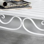 Banc de jardin 2 places style no - rtro fer forg motif fleur de lys lignes fuseles 131l x 51l x 90h ...