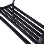 Banc de jardin terrasse en acier fonte noir 3 places 126 x 60 x 85 cm charge max 220 kg