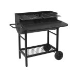 Barbecue 2 grilles rglables alabama noir au charbon de bois