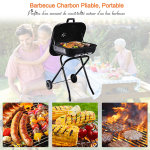 Barbecue À charbon pliable bbq grill sur pied avec couvercle et roulettes dim. 57l x 70l x 86h cm acier ... Barbecue À charbon pliable bbq grill sur pied avec couvercle et roulettes dim. 57l x 70l x 86h cm acier ...