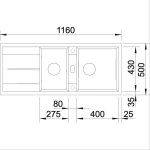 Blanco metra 8s pdur anthracite &siphon blanco - 513267