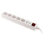 Bloc 5x 16a avec interrupteur parafoudre + parasurtenseur - blanc - zenitech