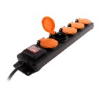 Bloc Étanche ip44 5 prises 16a 2p + t avec clapets et interrupteur - câble ho5rrf 3g1 de 1, 5m Bloc Étanche ip44 5 prises 16a 2p + t avec clapets et interrupteur - câble ho5rrf 3g1 de 1, 5m
