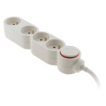 Bloc home 4 prises 16a 2p + t avec interrupteur et fiche extraplate - blanc - cble ho5vv - f 3g1 1, ...