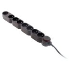 Bloc home 8 prises 16a 2p + t avec interrupteur et fiche extraplate - noir - cble ho5vv - f 3g1 1, 5m ...