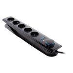 Bloc multiprise parafoudre 5 prises avec interrupteur - noir - otio
