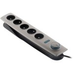 Bloc multiprise parafoudre 5 prises avec interrupteur - titanium - otio Bloc multiprise parafoudre 5 prises avec interrupteur - titanium - otio