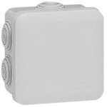 Bote de drivation carre 65x65x40mm - fermeture par enclipsage - gris