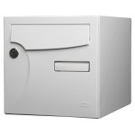 Bote aux lettres normalise 1 porte extrieur renz acier blanc brillant