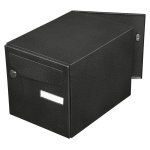 Bote aux lettres normalise 2 portes extrieur renz acier noir brillant