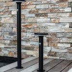 Borne solaire de jardin thy noir acier h45cm Borne solaire de jardin thy noir acier h45cm