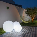 Boule lumineuse blanche filaire bobby w50 blanc plastique 50cm Boule lumineuse blanche filaire bobby w50 blanc plastique 50cm