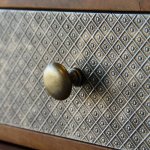 Bouton de meuble anglais vieil or zamak h. 30 x l. 30 x p. 25 mm