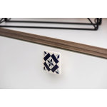 Bouton de meuble carreau de ciment noir zamak peint h. 20 x l. 37 x p. 37 mm