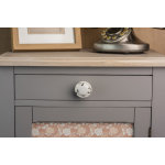 Bouton de meuble rond porcelaine creme vieilli h. 28 x l. 44 x p. 44 mm Bouton de meuble rond porcelaine creme vieilli h. 28 x l. 44 x p. 44 mm
