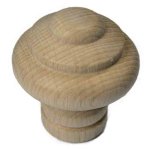 Bouton de meuble rustique h�tre naturel � 40 mm