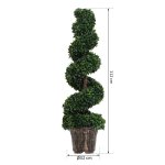 Buis artificiel topiaire artificielle en forme de spirale dim.  32 x 112h cm vert