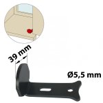 But�e de fermeture acier pr�peint, h. 35 x l. 30 x p. 65 mm