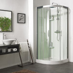 Cabine de douche 1 / 4 de rond 90 flotille coulissante thermostatique
