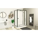 Cabine gonea - sans silicone - 140x80cm - profils aluminium - noir mat - en kit