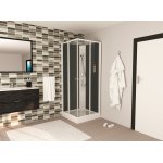 Cabine melia - sans silicone - 80x80cm - profils aluminium - blanc - en kit