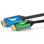 C�ble double hdmi high speed with ethernet 1m80 r�tro �clair� bleu / vert - pl - 9019eu - bg