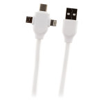 Cble usb universel avec triple sortie usb - c, micro usb et lightning pour iphone / ipad