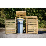 Cache poubelle bois autoclav double 150x90x120cm