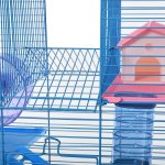 Cage pour hamster souris petit animaux rongeur avec tunnel mangeoire roue jouet 47 x 30 x 59 cm cm bleu ...