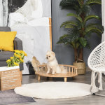 Canapé design chien chat style cosy chic dim. 70l x 50l x 22h cm coussin capitonné intégré Écru panneaux ... Canapé design chien chat style cosy chic dim. 70l x 50l x 22h cm coussin capitonné intégré Écru panneaux ...