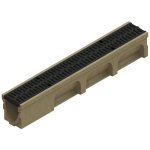 Caniveau basicdrain - hauteur 170 mm - aco - grille passerelle fonte / fente 10mm / largeur 100 mm / ...