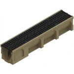 Caniveau basicdrain - hauteur 170 mm - aco - grille passerelle fonte / fente 10mm / largeur 150 mm / ...