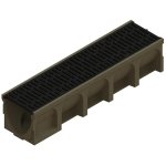 Caniveau basicdrain - hauteur 170 mm - aco - grille passerelle fonte / fente 10mm / largeur 200 mm / ... Caniveau basicdrain - hauteur 170 mm - aco - grille passerelle fonte / fente 10mm / largeur 200 mm / ...