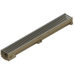 Caniveau self 100 - hauteur 95 mm - largeur 98 mm - aco - grille passerelle acier sable / fente 11, 5mm ... Caniveau self 100 - hauteur 95 mm - largeur 98 mm - aco - grille passerelle acier sable / fente 11, 5mm ...