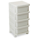 Casier 4 tiroirs rattan tower 80 blanc
