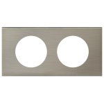 Celiane plaque 2 postes inox brosse 71mm Celiane plaque 2 postes inox brosse 71mm