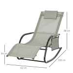 Chaise longue  bascule - rocking chair ergonomique - ttire amovible, accoudoirs, pochette rangement ...