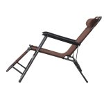 Chaise longue inclinable transat bain de soleil 2 en 1 pliant ttire amovible charge max. 136 kg toile ...