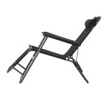 Chaise longue inclinable transat bain de soleil 2 en 1 pliant ttire amovible charge max. 136 kg toile ...
