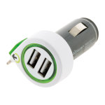 Chargeur de voiture avec cble et prise iphone + 2 usb - q2 power