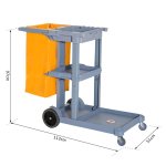 Chariot - poubelle chariot de nettoyage professionnel 3 plateaux sac grande rsistance fourni jaune gris ...
