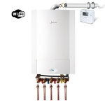 Chaudire gaz murale condensation egalis ballon condens e. l. m leblanc 24kw complte (ventouse + douilles ...